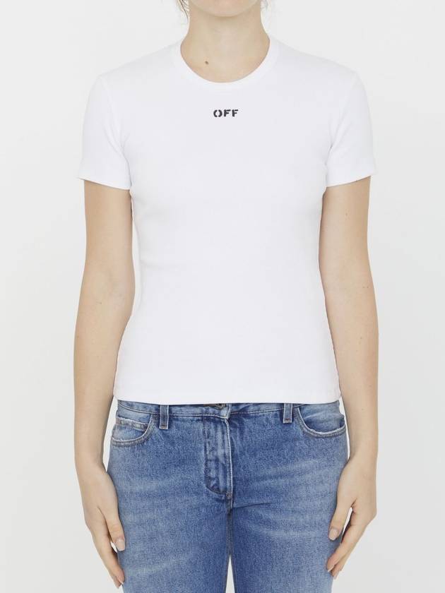 23 F W 오프화이트 오프 로고 티셔츠 OWAA065F23JER0010110 B0020569300