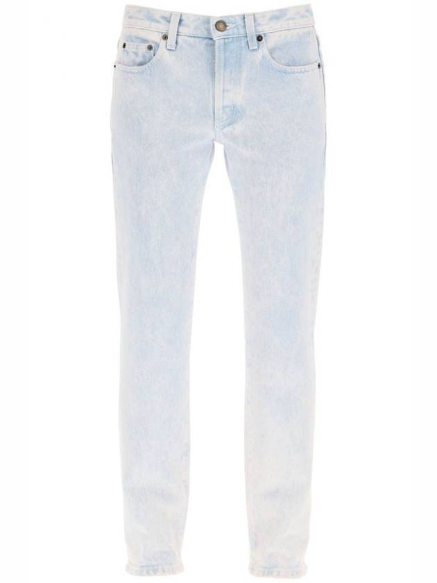 생로랑 여성 로고 스키니진 라이트 그레이