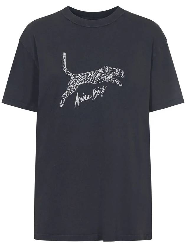 애니 빙 워커 레오파드 로고 페이디드 티셔츠 A082253_012A