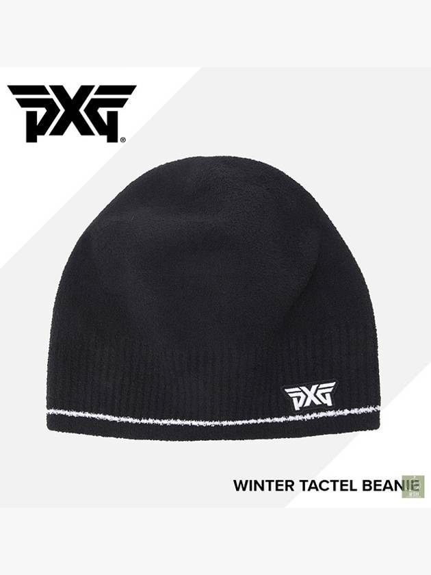 PXG 남성 겨울 골프 모자 방한모자 탁텔 니트 남자 비니 털모자 블랙