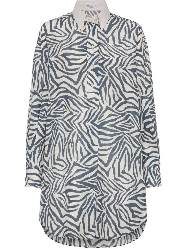 브루넬로 쿠치넬리 여성 셔츠 숏 원피스 화이트 블랙