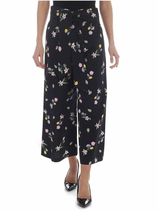 Vivetta Omega wide trousers in blue with flowers