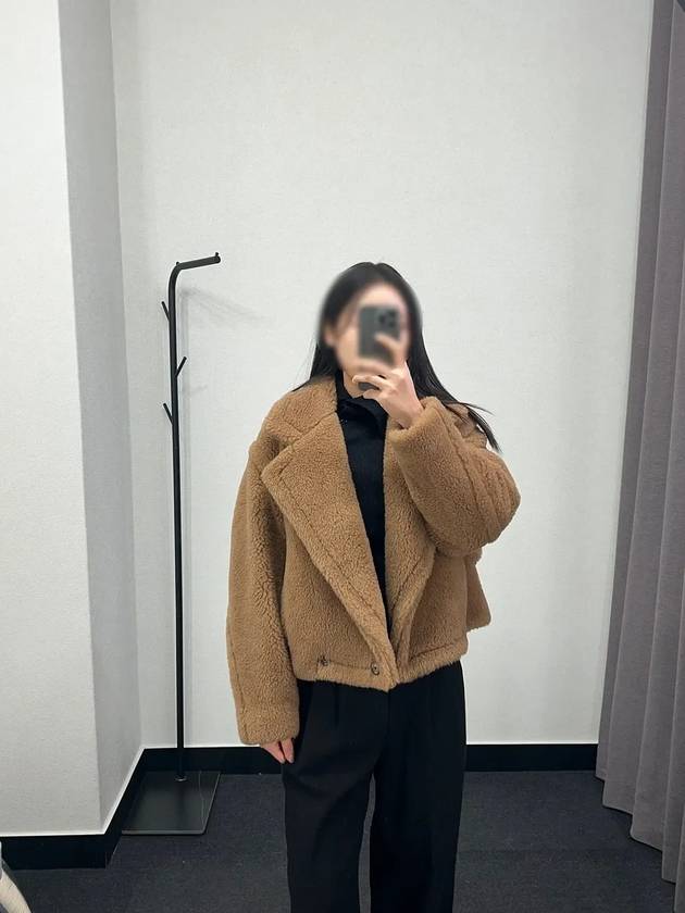 25SS 막스마라 GARDONE 가르도네 크롭 테디베어 아이콘 코트 001 카멜