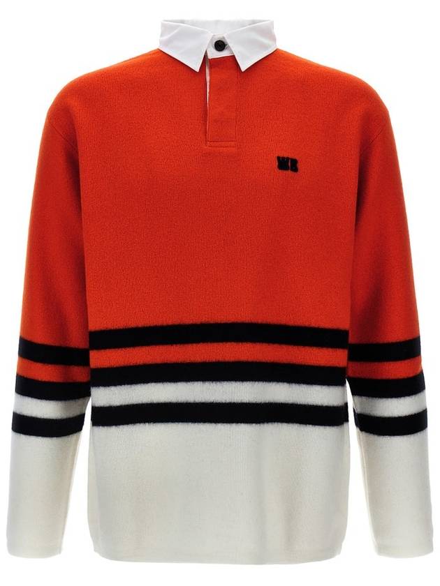 웨일즈 보너 사이퍼 로고 자수 니트 폴로 셔츠