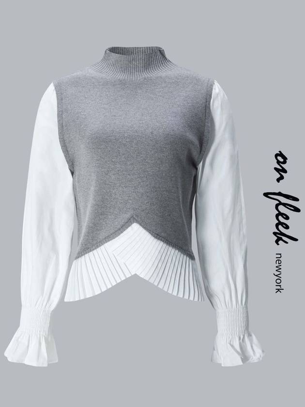 온플릭뉴욕 니트레이어드 티셔츠 ON40720