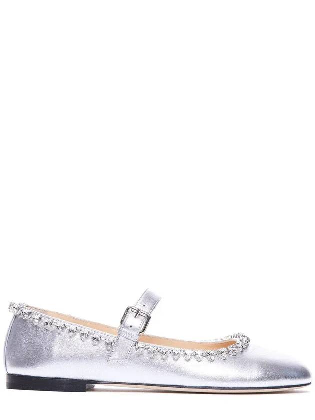 Mach & Mach Audrey 메탈릭 이펙트 발레리나 플랫 S0383_LAMSLV