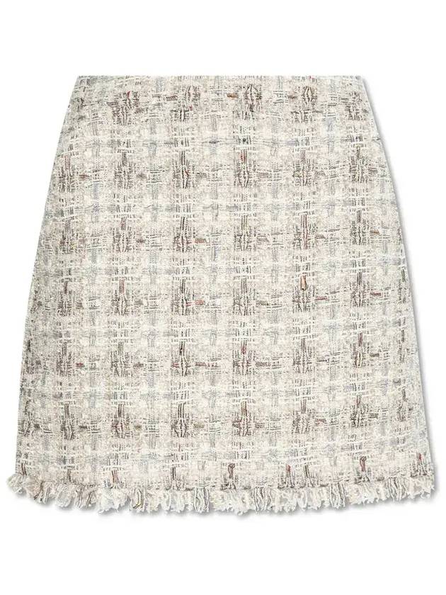 문테 텍스처 프린지 밑단 스커트 2441216244030_CREME