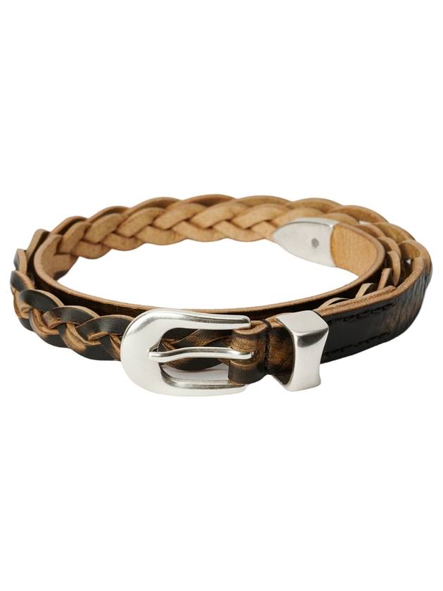 아워레가시 2cm 브레이디드 레더 벨트 빈티지 블랙