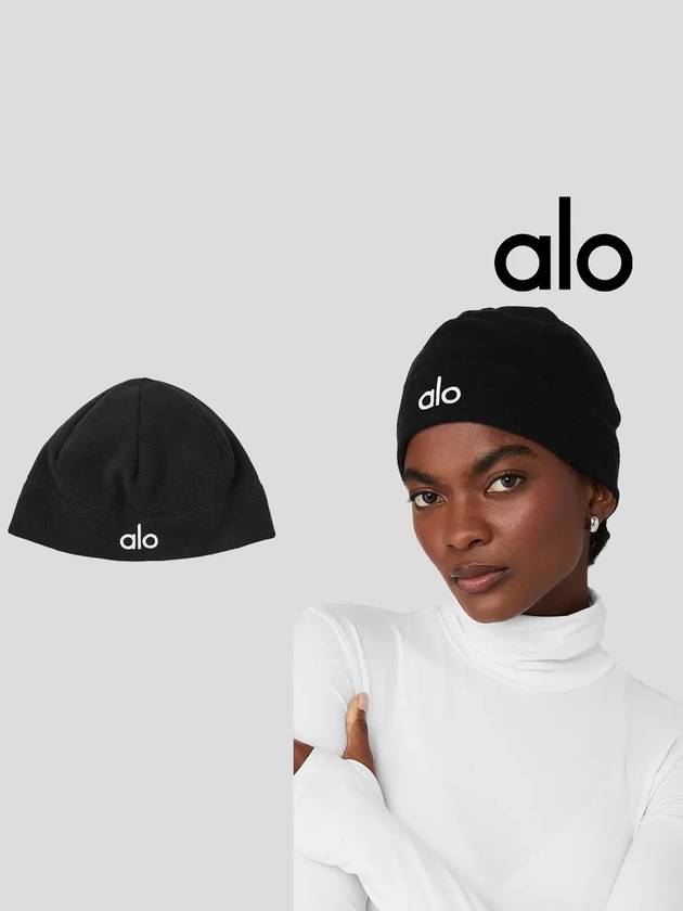 알로요가 모자 퍼포먼스 플리스 비니 블랙