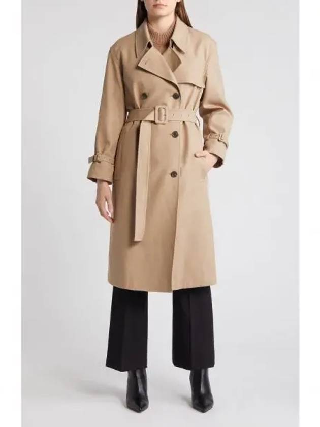 우먼 띠어리 코튼 트윌 트렌치 코트 카키 10346444