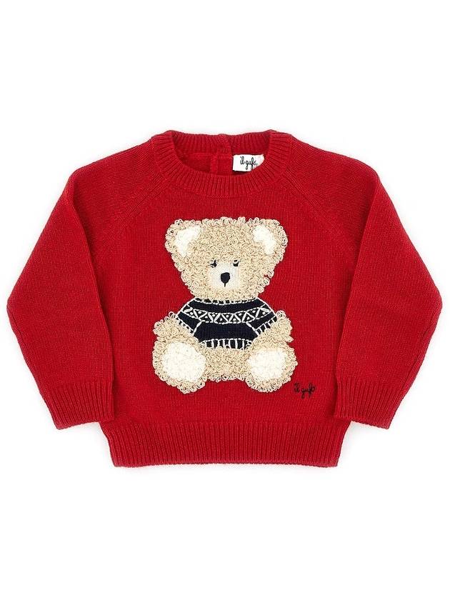 IL GUFO Wool sweater with bear embroidery