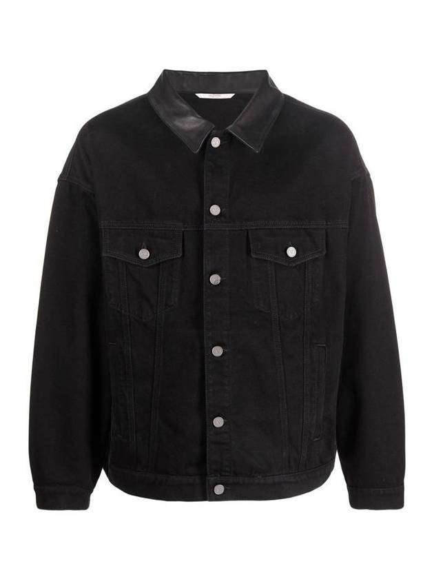 발렌티노 V 로고 데님 자켓 블랙