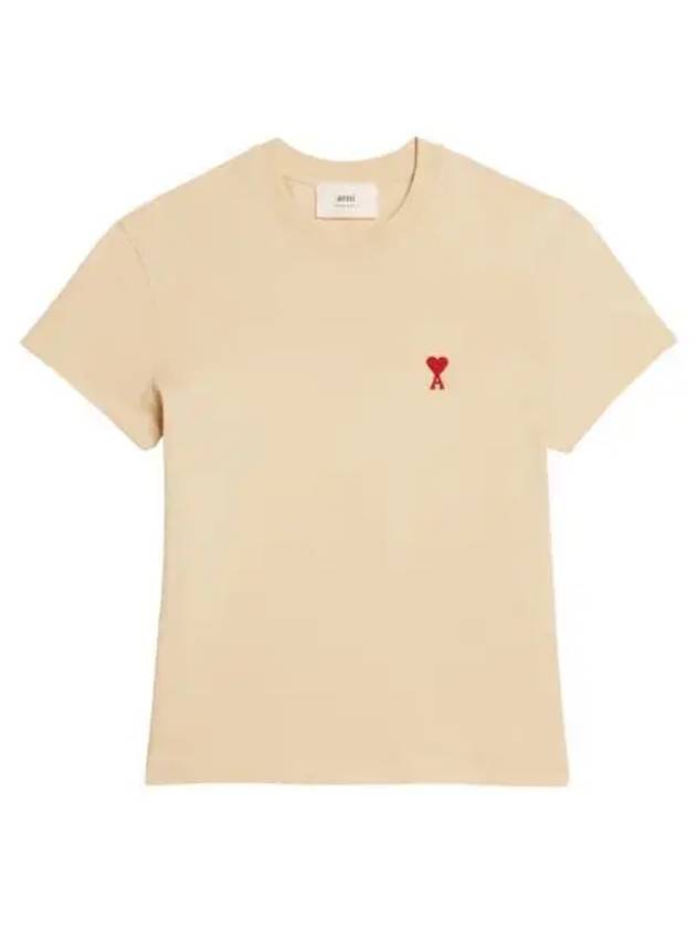 아미 스몰 하트 로고 티셔츠 바닐라 AMI de Coeur T Shirt Vanilla