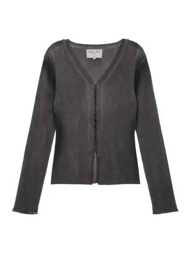 W 마뗑킴 빈티지 다잉 훅 가디건 차콜 W Matin Kim Vintage Dying Hook Cardigan Charcoal