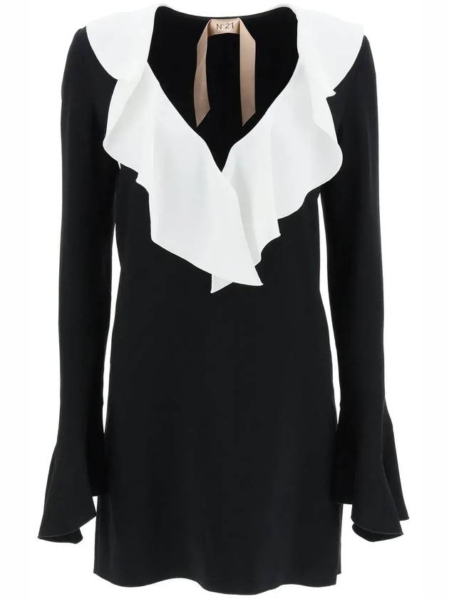 N°21 러플 디테일 크레이프 미니 드레스 H1215336_U911