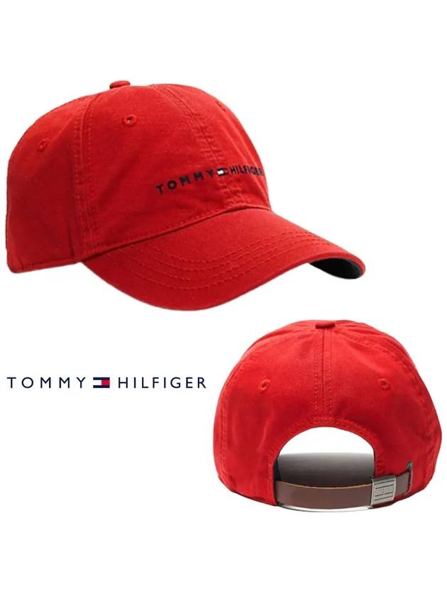 타미힐피거 로고 야구 남성 모자 레드 TOMMY 빅사이즈볼캡 대두캡 남자커플 타미캡모자