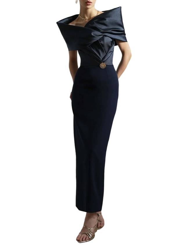 ROVENA MIDNIGHT BLUE STRAIGHT DRESS