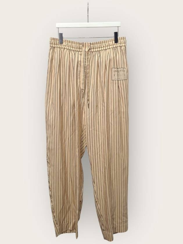루이비통 베이지 네버풀 스트라이프 파자마 팬츠 36