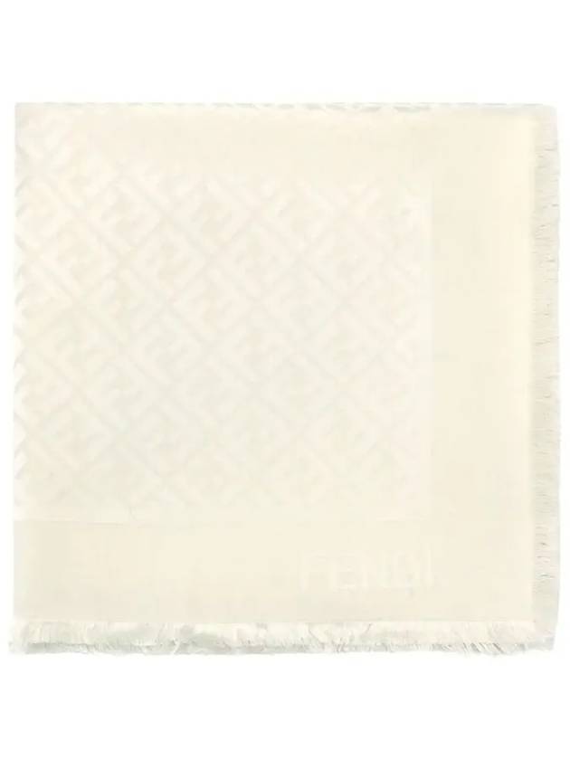 펜디 FF 오가닉 실크 울 머플러 아이보리