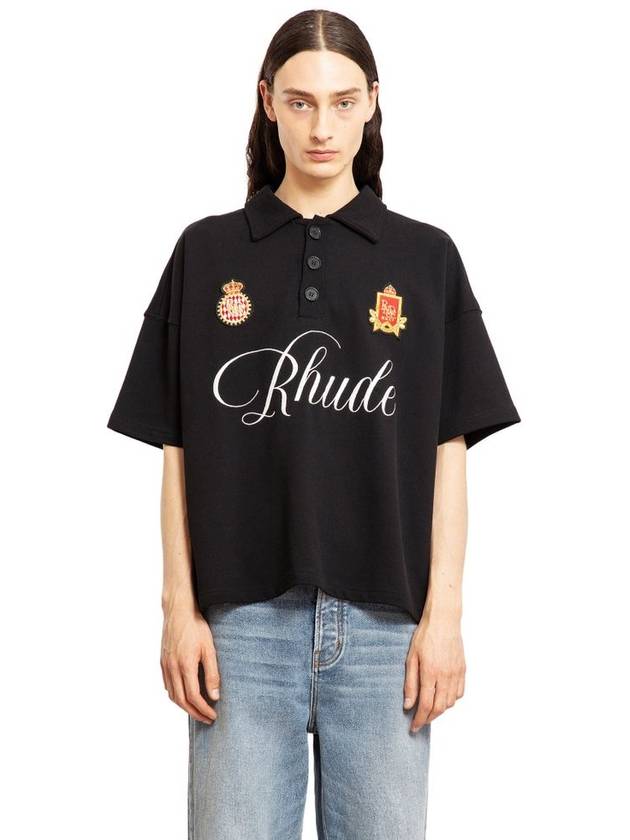 RHUDE MAN BLACK T-SHIRTS & TANK TOPS