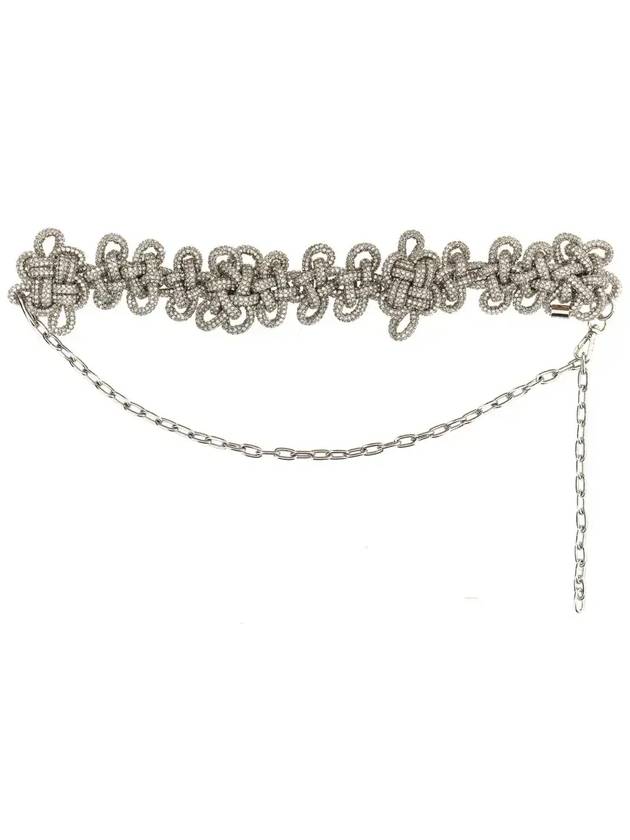 카라 장식 매듭 체인 벨트 SLG102_1822WHITE