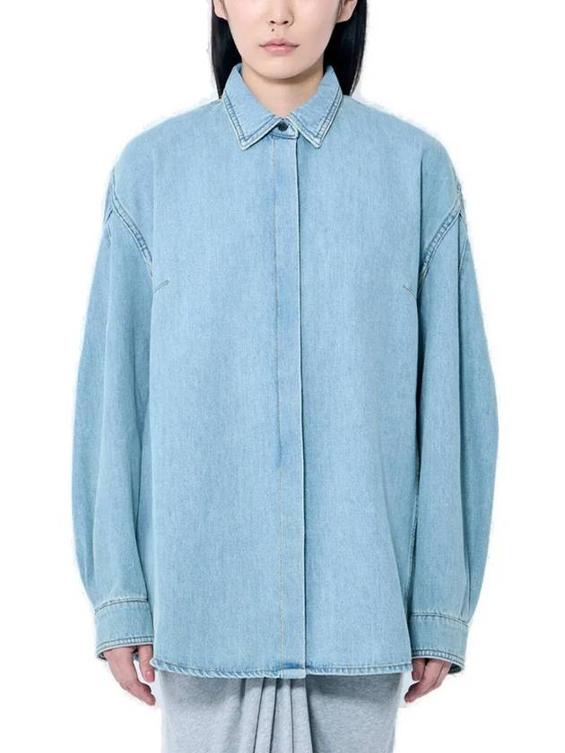 Dries Van Noten 드롭 숄더 데님 셔츠 2420107169378_565