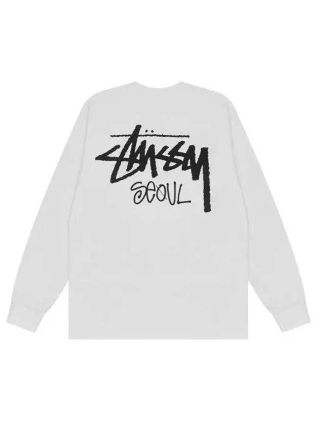스투시 스탁 서울 롱슬리브 티셔츠 화이트 2023 Stussy Stock Seoul LS T Shirt White 2023