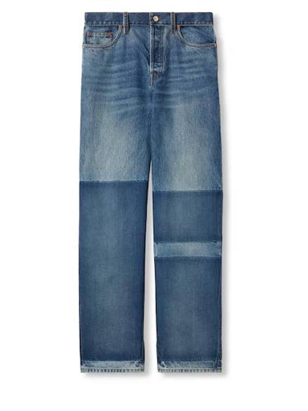 구찌 여성 투톤 데님 진 라이트 블루