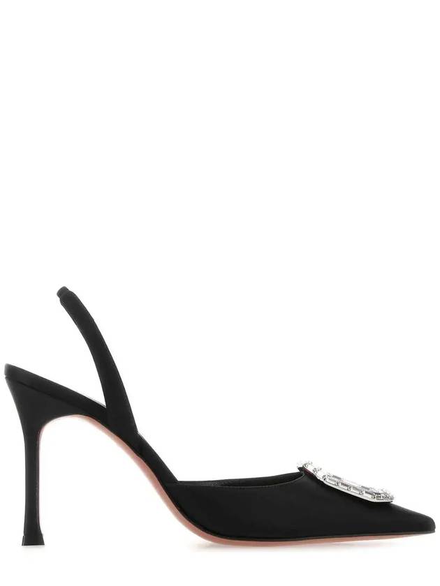 Amina Muaddi 카멜리아 포인티드 토 펌프스 CAMELIASLING90SATIN_BLACK