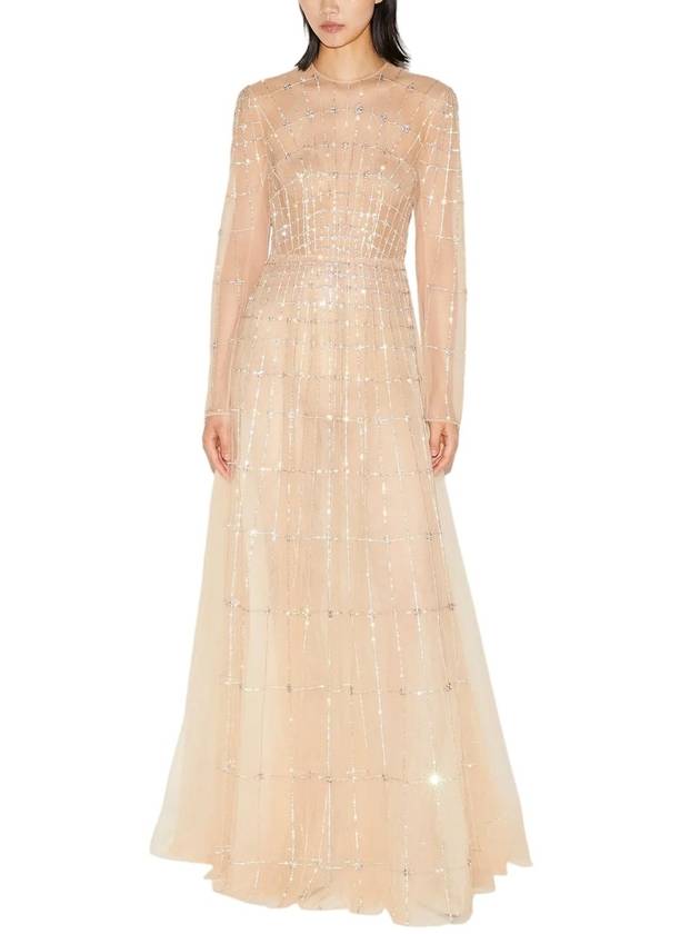 ANISSA GOWN NUDE EMBELLISHED TULLE