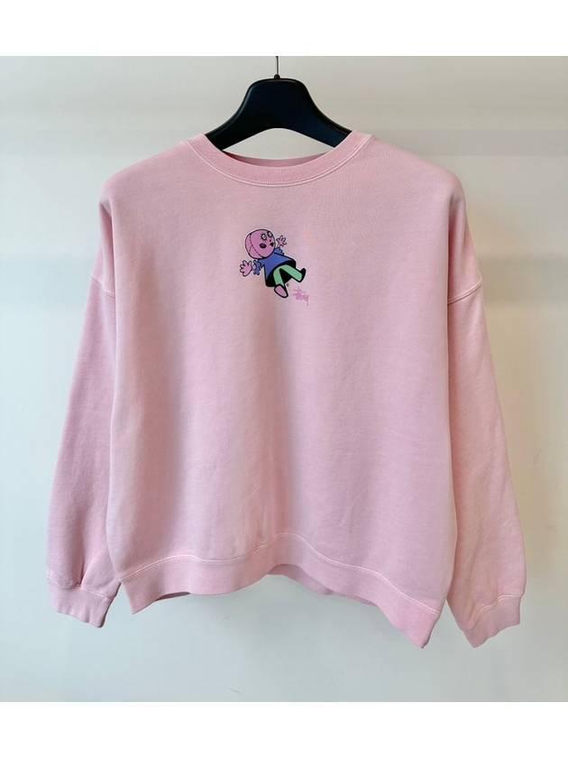 스투시 AU 호주 DOLLIE 맨투맨 ST124W2205 피그먼트 핑크 WOMENS AU8 S 12 L