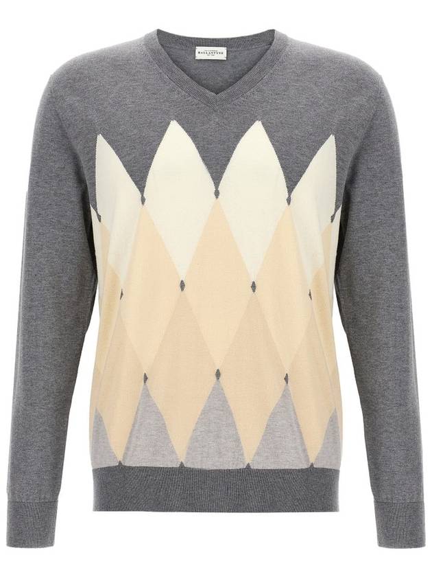 발랜타인 클래식 아가일 니트웨어