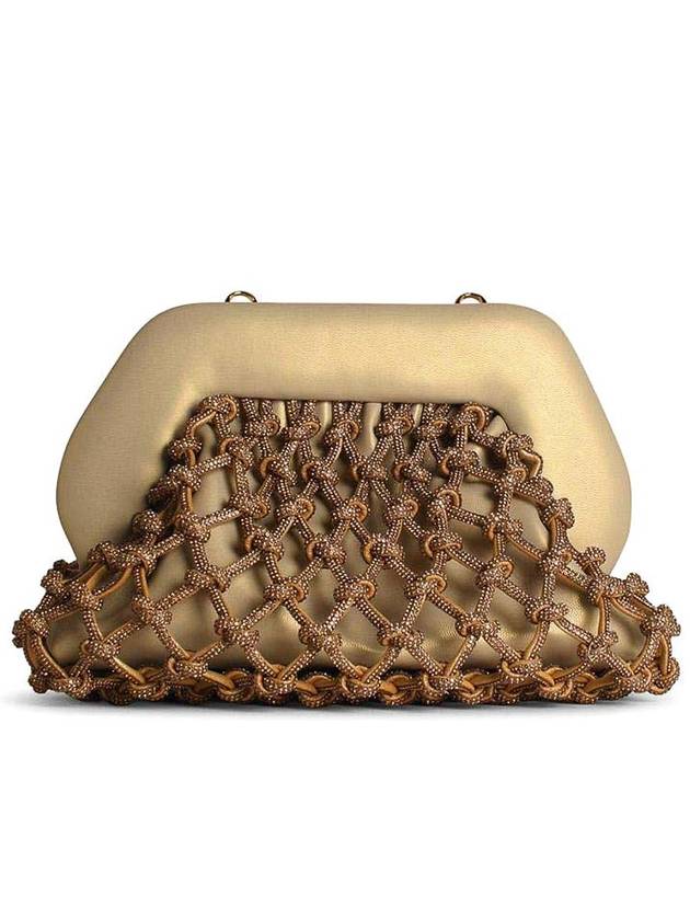Themoire Tia Knot Strass Gold Vegan Leather Bag
