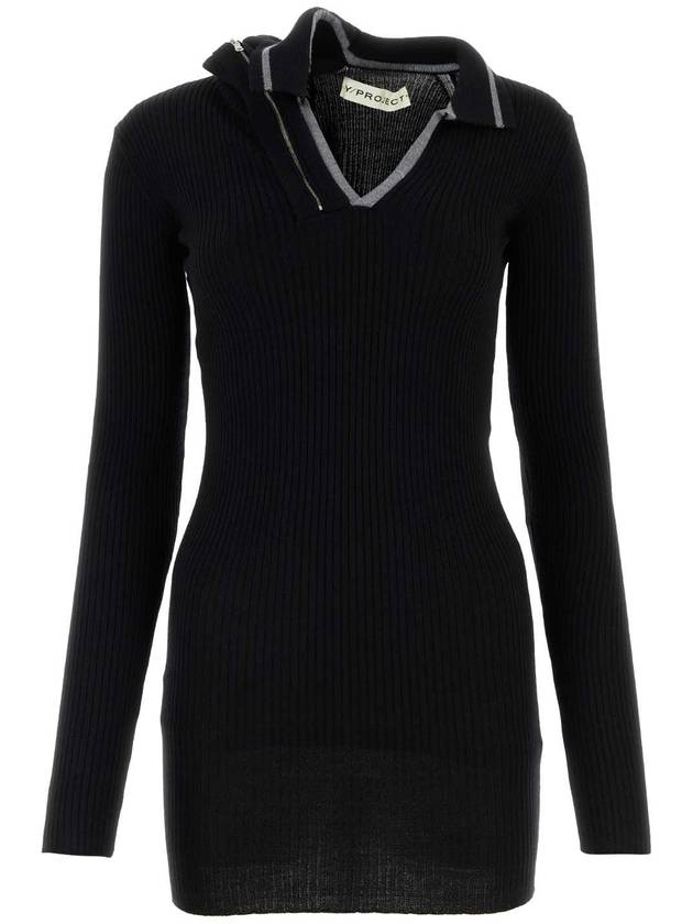 23FW 와이프로젝트 블랙 울 미니 드레스 WMDRESS40S25 EVERGRNBLK