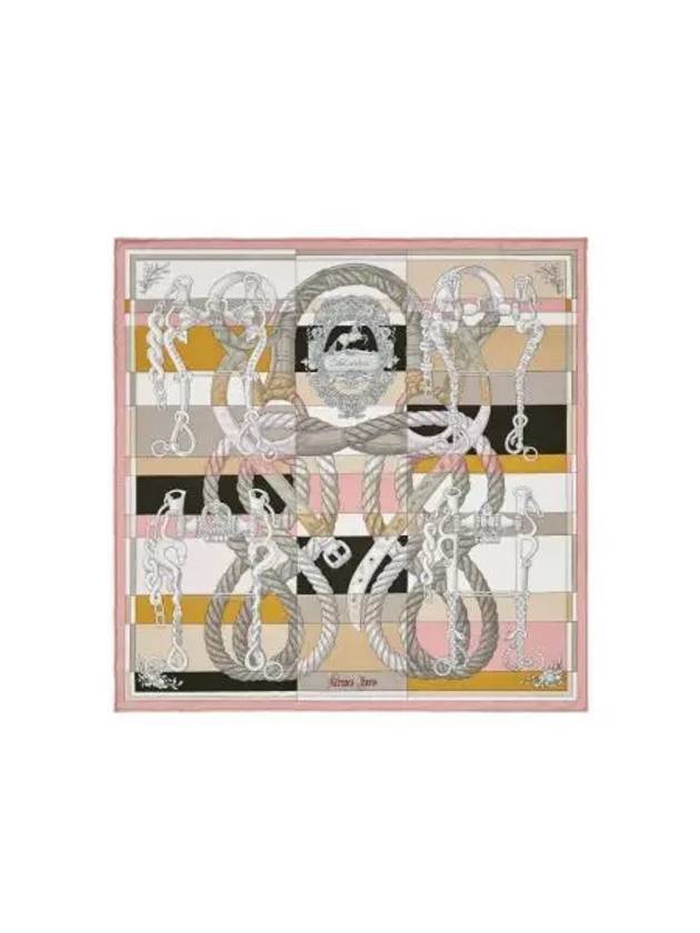 W 에르메스 델라 카발레리아 스카프 45 비유 로즈 베쥬 그리 W Hermes Della Cavalleria Scarf 45 Vieux Rose Beige Gris