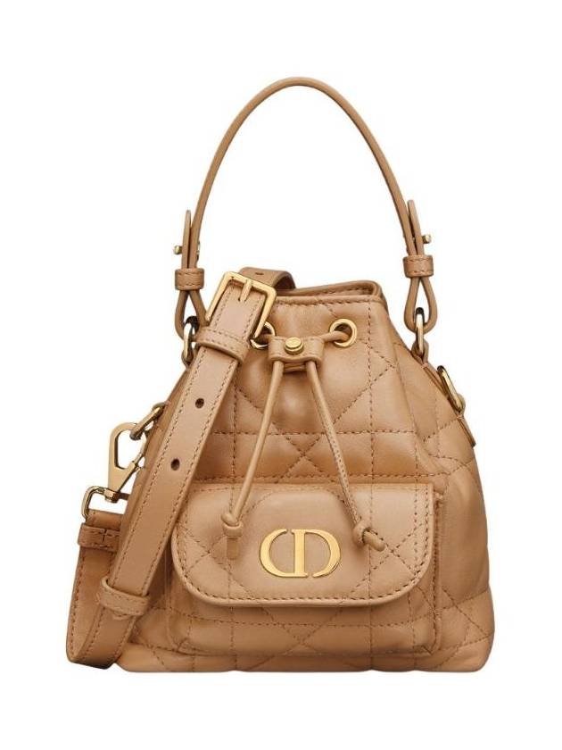 디올 카로 나노 버킷 백 매크로까나쥬 램스킨 라이트 골드 S5250UNOZ M34U