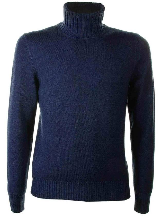 Tagliatore Blue Long Sleeve Turtleneck