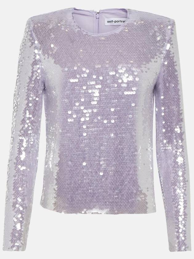 NB04 셀프포트레이트 여성 탑 Sequined cropped top