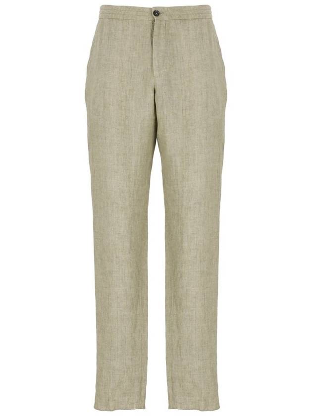 Z Zegna 버튼 디테일 스트레이트 레그 팬츠