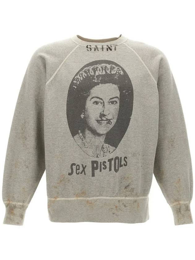 SAINT MXXXXXX 퀸 프린트 이펙트 크루넥 스웨트셔츠 SMYS10000C23_GRAY