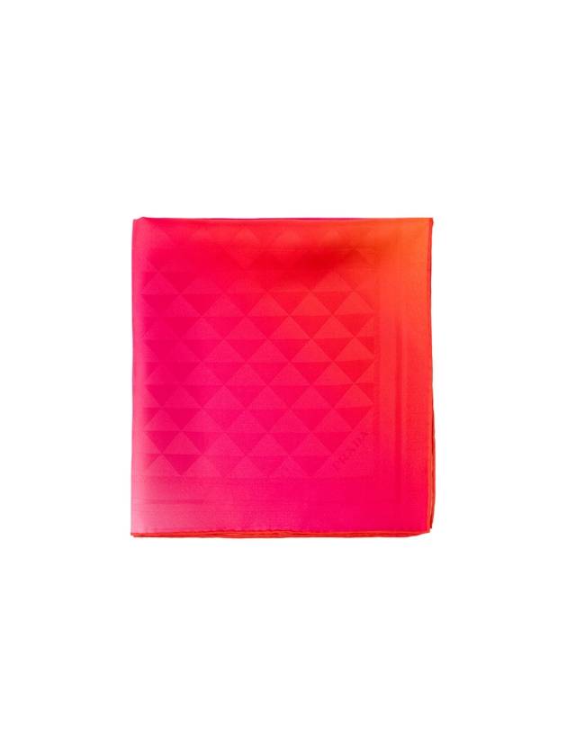 프라다 여성 프린트 실크 트윌 머플러 푸크시아