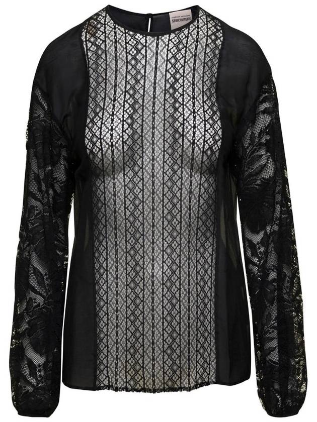SEMICOUTURE 인서티드 레이스 블라우스 S4SH31Y690