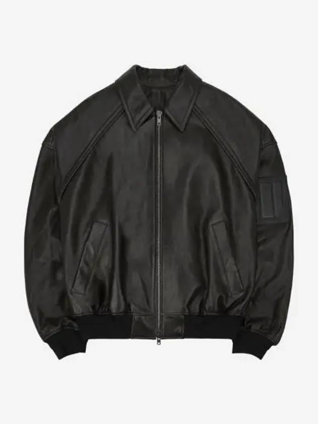 준지 램스킨 칼라 MA 1 점퍼 블랙 24SS Juun.J Lambskin Collar MA 1 Jumper Black 24SS