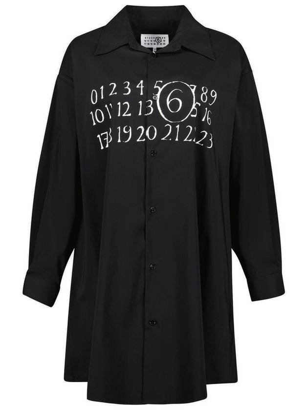 MM6 메종 마르지엘라 Numeric Signature 미디 셔츠 드레스