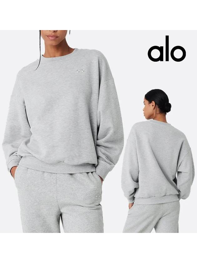 알로 alo 맨투맨 로고 아콜레이드 탑 티셔츠 그레이