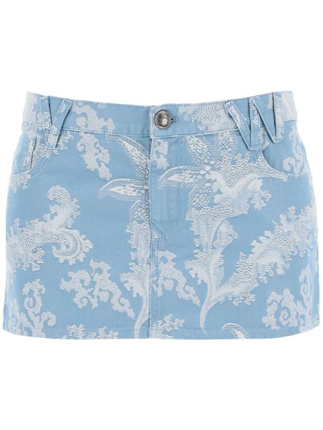 Cotton Jacquard Foam Mini Skirt