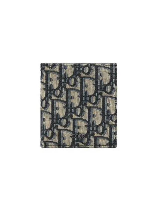 디올 컴팩트 버티컬 지갑 베이지 블랙 디올 오블리크 자카드 Dior Compact Vertical Wallet Beige Black Dior Oblique Jacquard