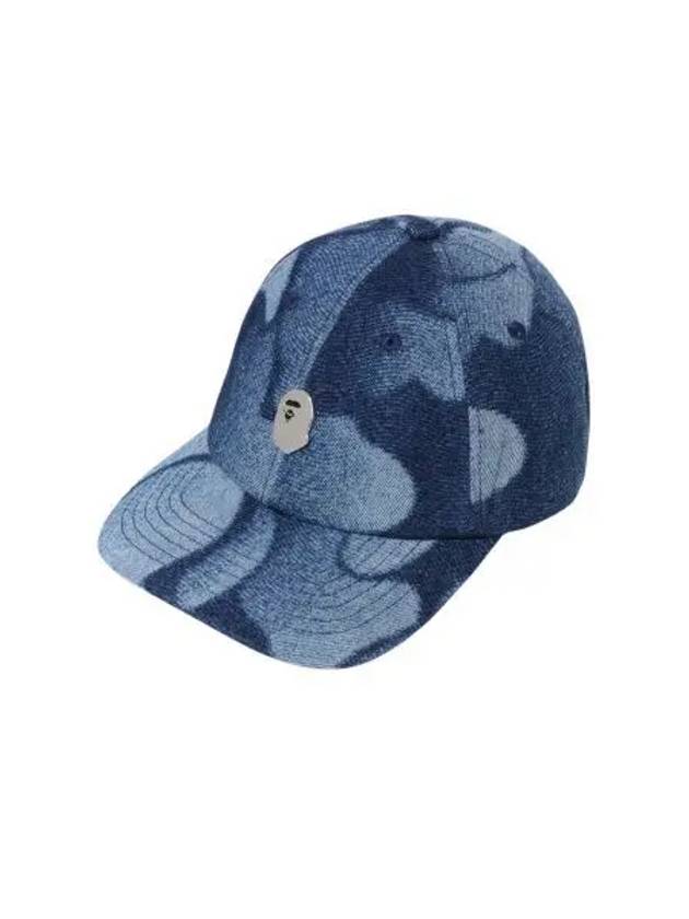 베이프 레인보우 자카드 메탈 에이프 헤드 원 포인트 로고 핀 캡 데님 BAPE Rainbow Jacquard Metal Ape Head One Point Logo Pin Cap Denim