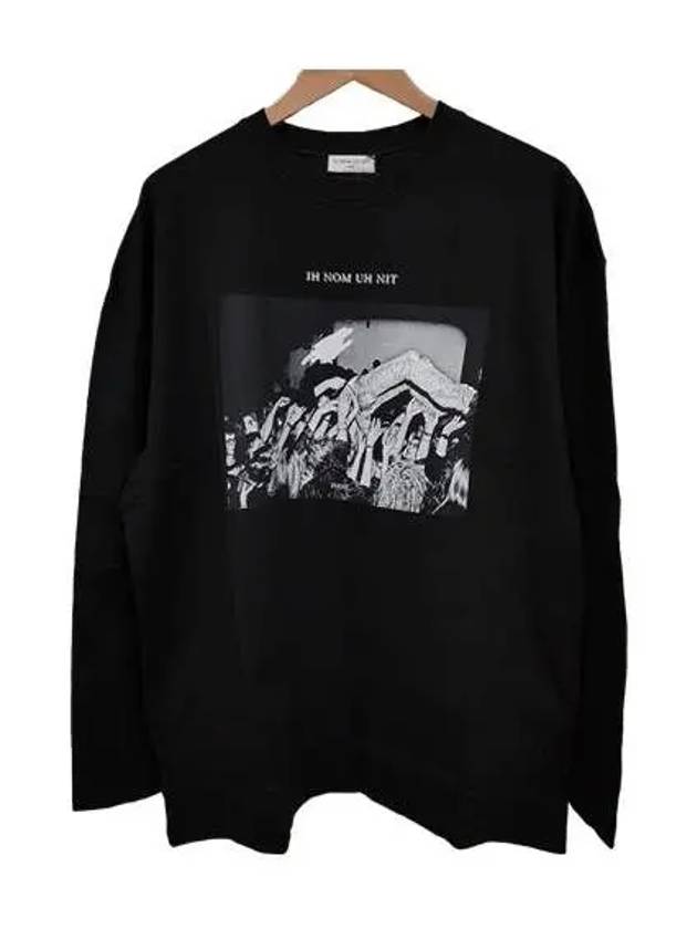 이놈어닛 NUS19231 009 블랙 프린팅 맨투맨 ih nom uh nit