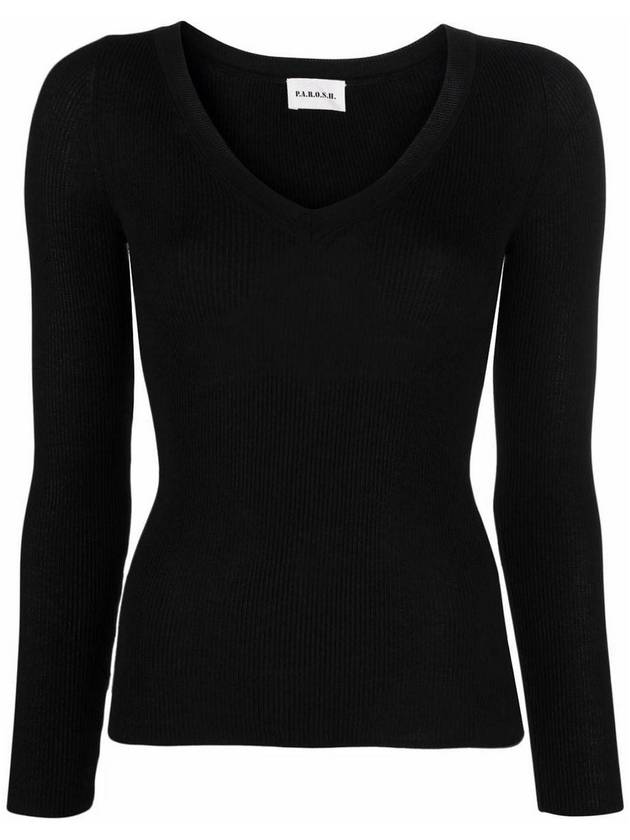 P. A.R. O.S. H. V-neck fine-knit top